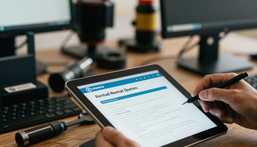 Create rental quotes that convert into live hire contracts process detail