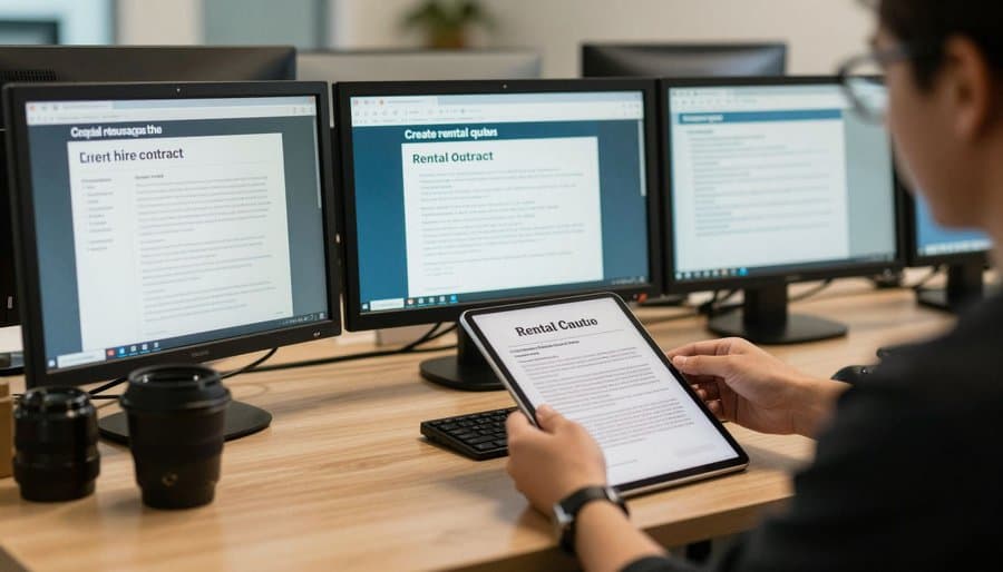 Create rental quotes that convert into live hire contracts workflow in rental operations